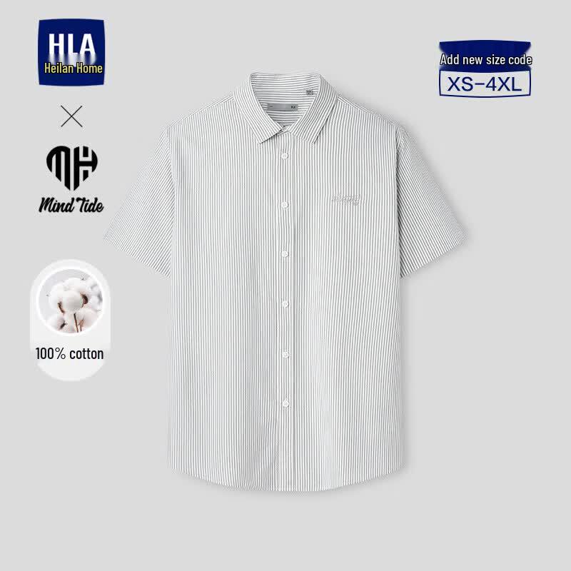 HLA Men s Summer Cotton Short-Sleeve Shirt M