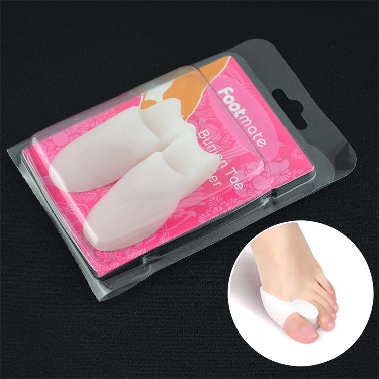 2 Pcs White Silicone Toe Protector Pad Bunion Corrector Straightener Spreader