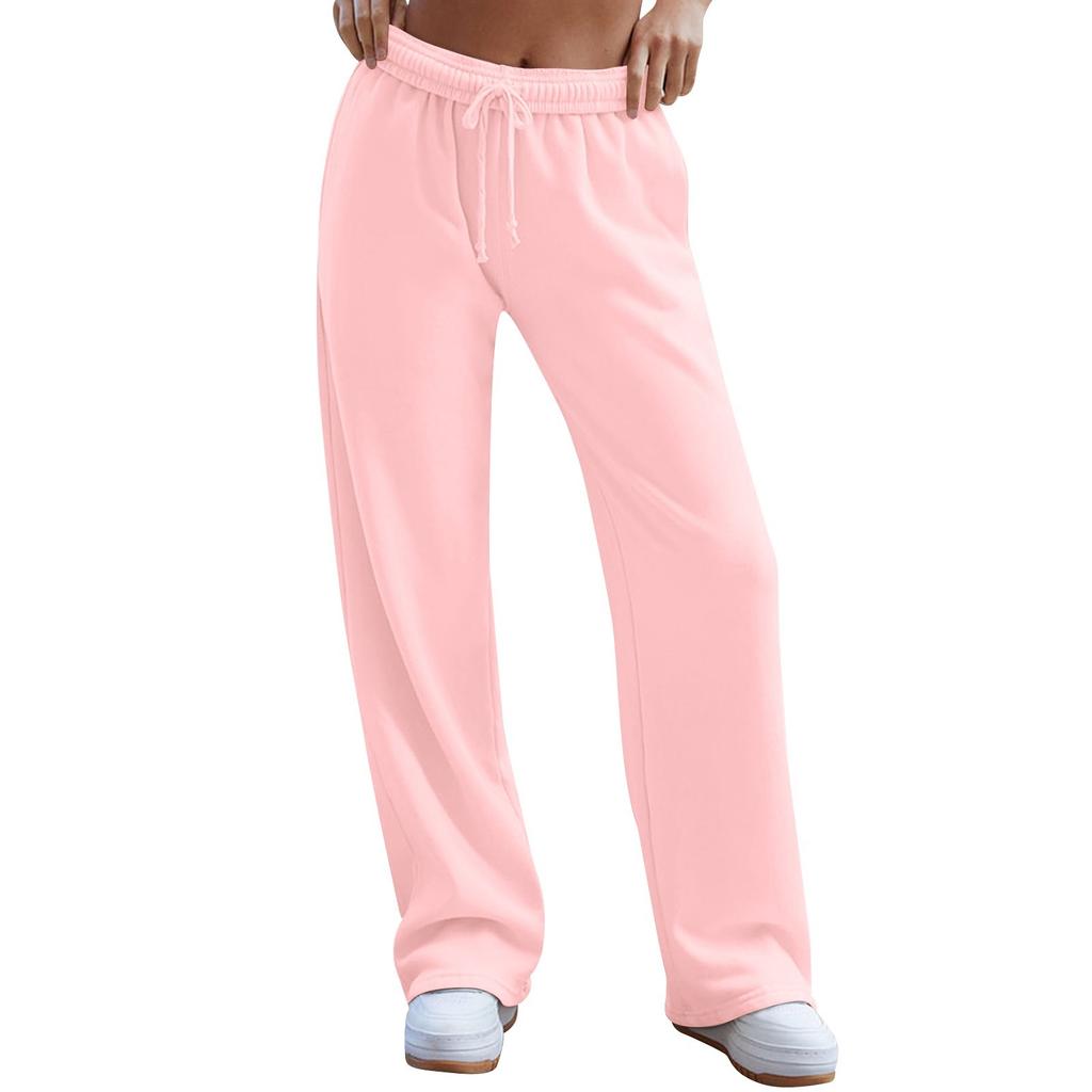 Pantalon de survêtement à jambes larges pour femmes, pantalon de survêtement ample à cordon de serrage à la mode