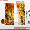 Set Of 2 Bee Honeycomb Curtains Realistic Bees Golden Dripping Honey Kitchen Living Room Decor Curtain Polyester Perfect For Sitting