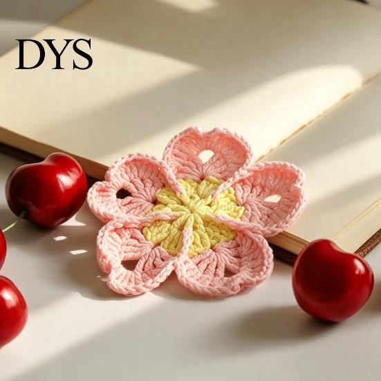 Absorbent Tableware Pads Handmade Crochet Flower Coasters for Drinks, Thermal Insulation Table Mat Cute Desk Decor Accessories Coffee Mugs And