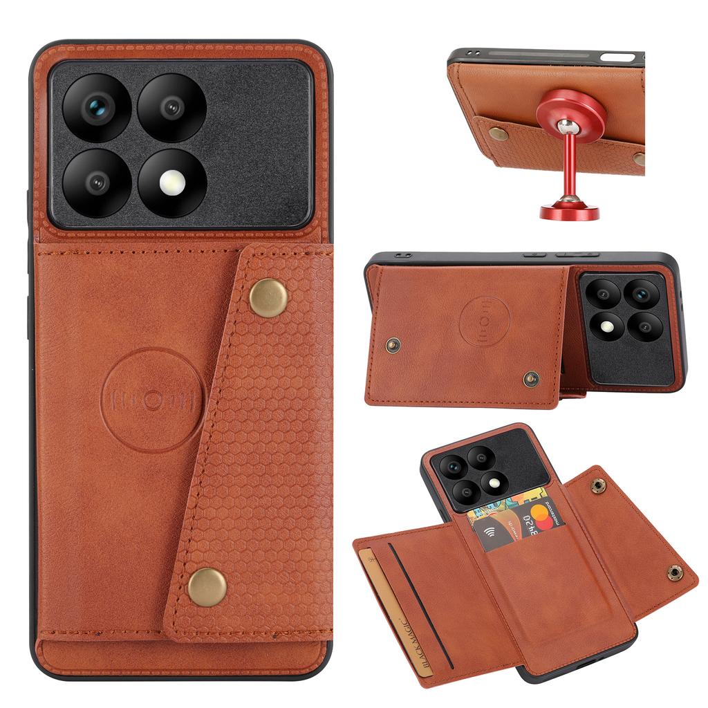POCO X6 PRO 5G Flip Leather Case Wallet Magnetic Card Slots Pocket Holder Back Cover For Xiaomi POCO X6 PRO 5G Phone Cases
