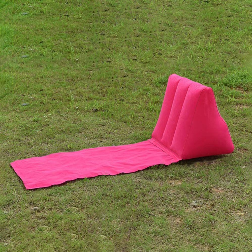 Foldable Inflatable Travel Mattress Soft Lounger Back Pillow Cushion  Household