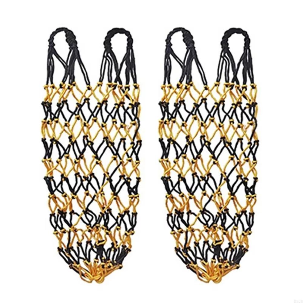 2Pcs/Set New Slow Feed Hay Net Large Capacity 40inch Horse Hay Bag Hanging Hay Feeder Bag for Horses Goat Sheep