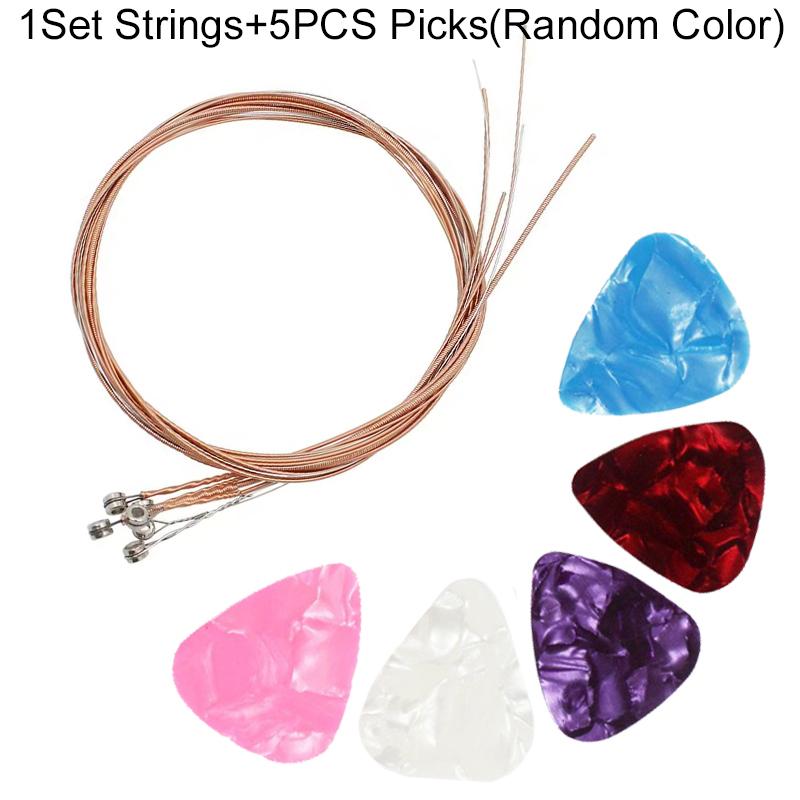 Guitar Strings with Picks Replacement Parts High Quality Copper String Instrument Performance Practice Prop for Music Lovers ZYF