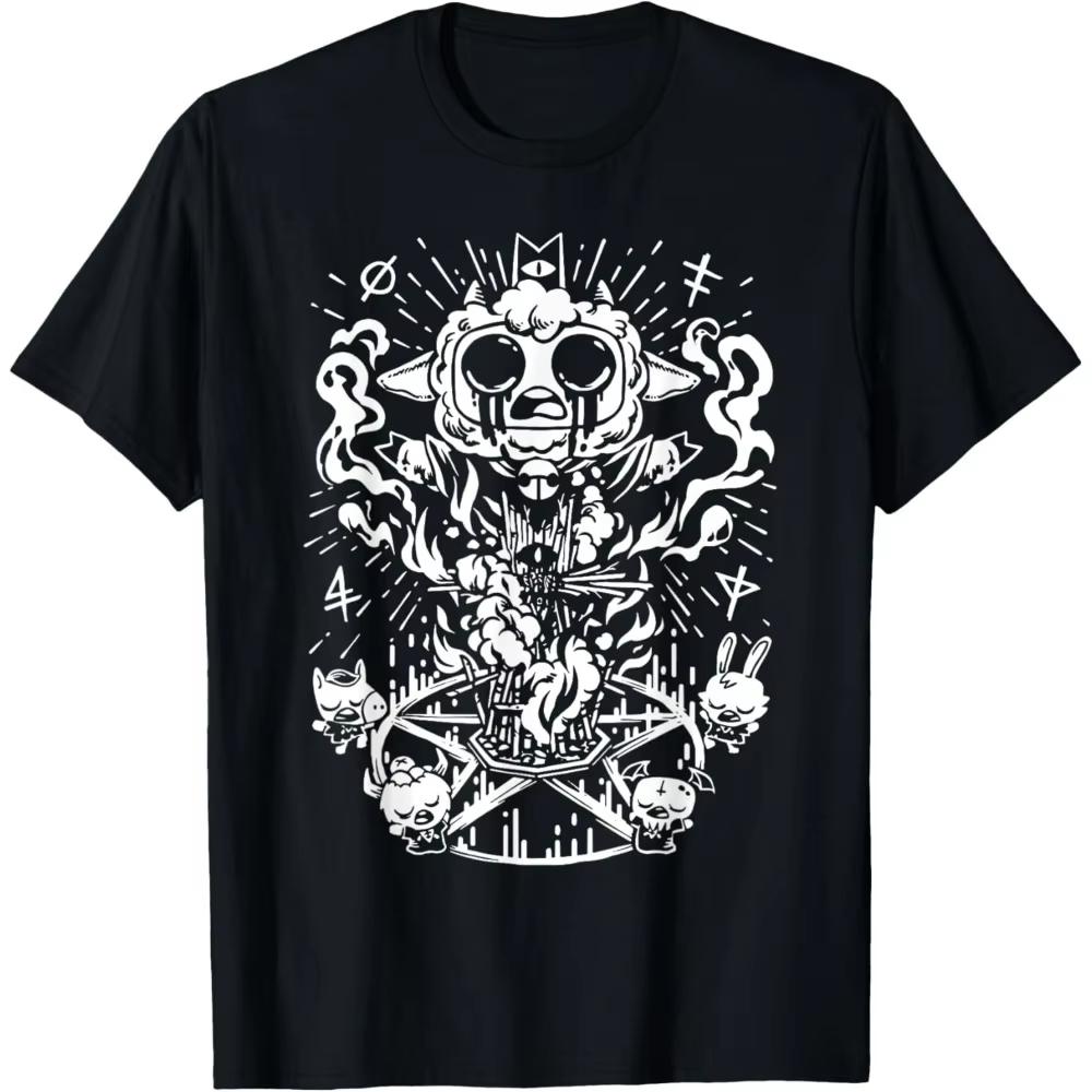 

2026 New Cult The Lamb Creative Design T-Shirt Game Enthusiast Men s Universal Fashion Casual Crewneck Shirt Daily Tee Summer... S