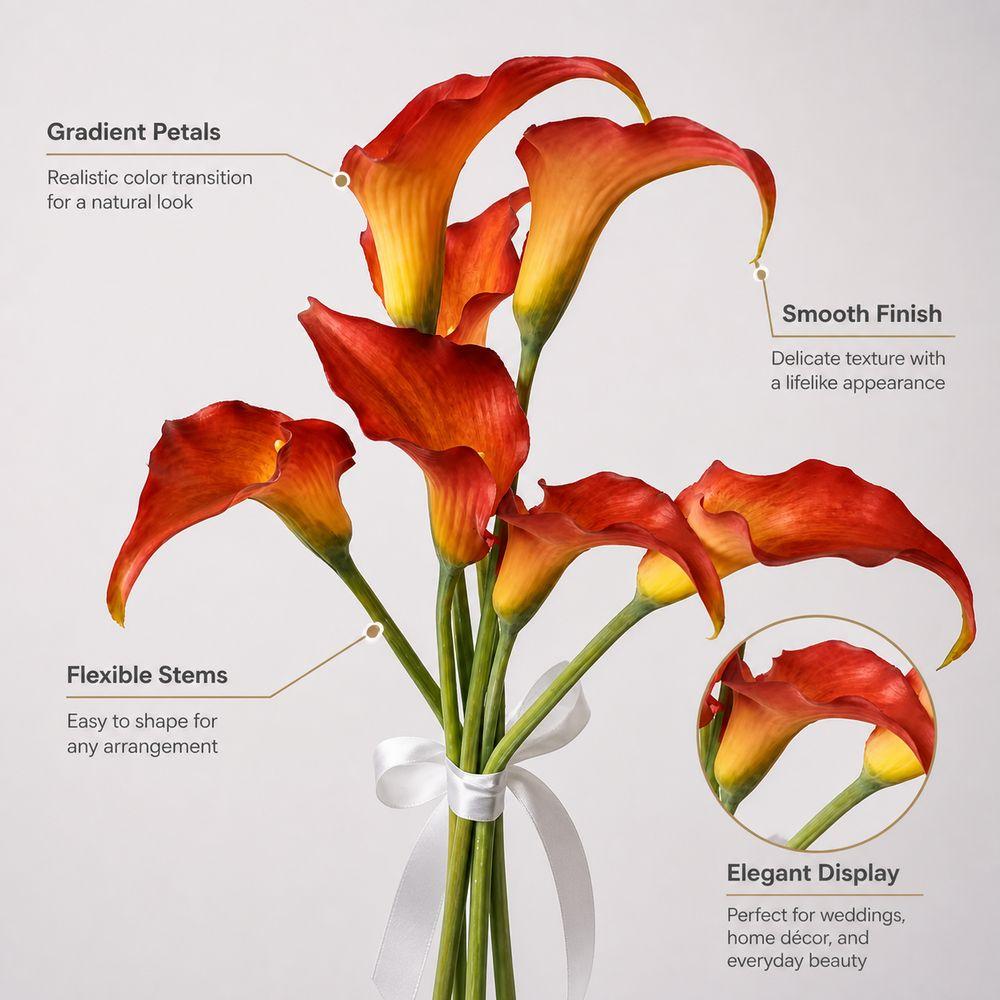 Süße Haptik Künstliche Calla Realistisches Aussehen Mini-Stil Calla-Blume Künstlicher Blumenstiel Hochzeitssträuße