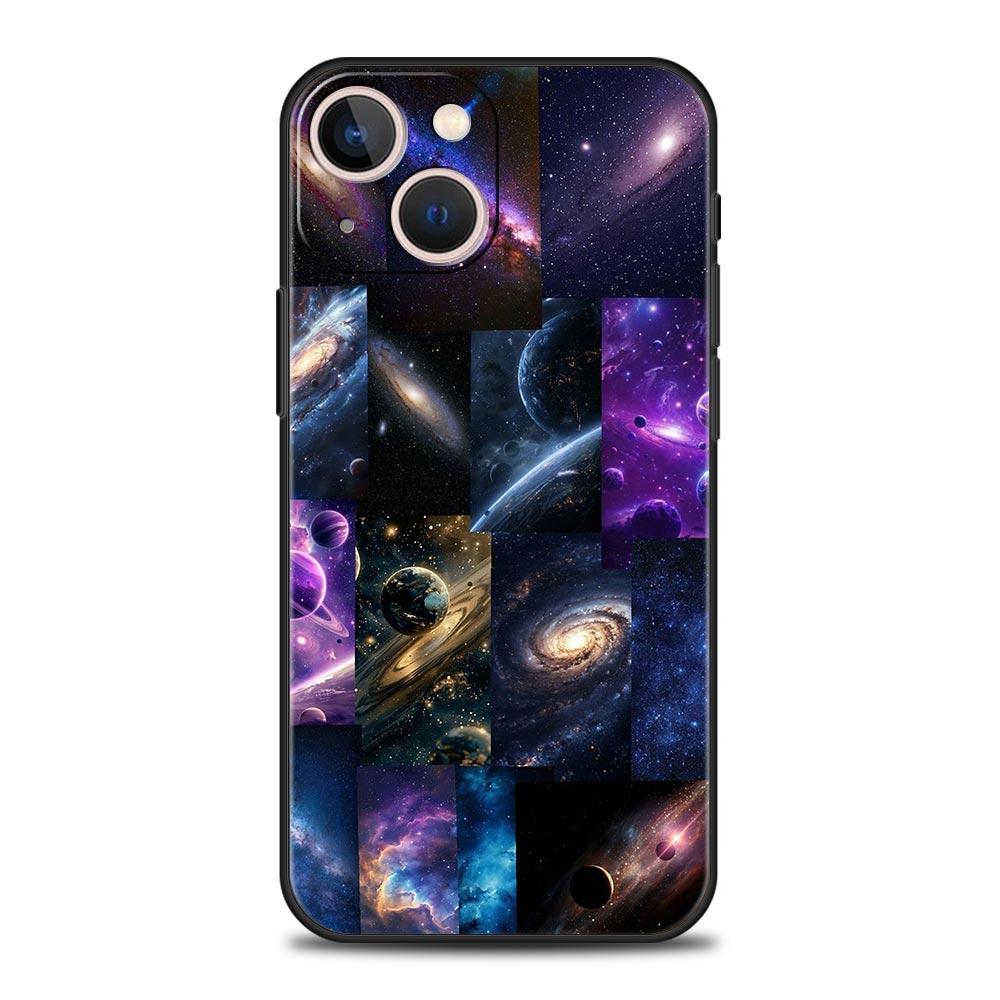 Universe Starry Sky Moon Phone Case Cover for iPhone 17 16 15 14 13 12 11 Pro Max 17 Air Plus Shockproof Soft TPU Shell Fundas