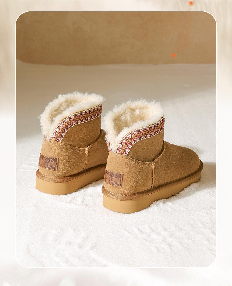 Augusden Dam Casual Vinter Snökängor med Foder av Fleece och Tjocka Sulan