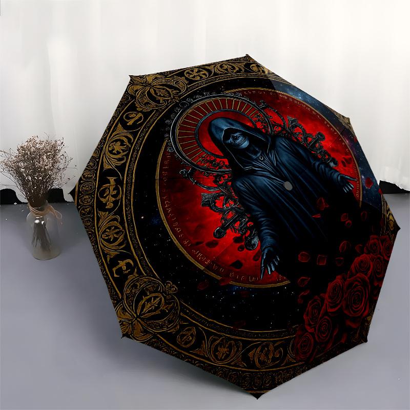 Dark Mystic Roses: Gothic Art PrintUmbrella, Portable 3-Fold Compact Umbrella for Men & Women Gift