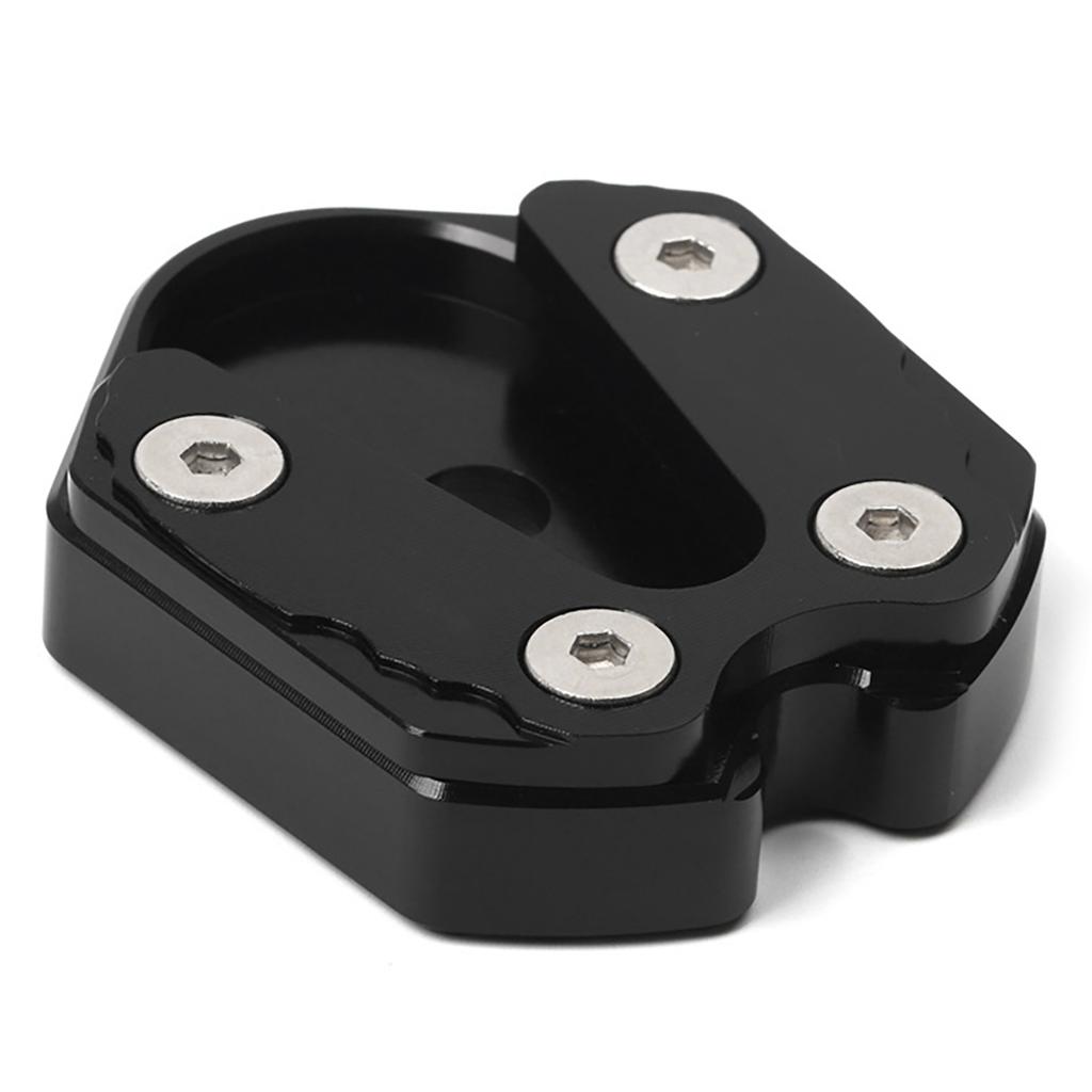 Foot Side Stand Extension Pad Stable CNC Aluminium Alloy Enlarger Support Pad for Motorcycle Black