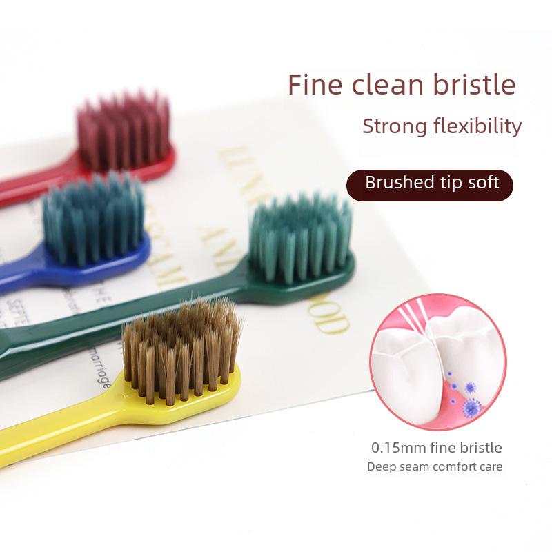 Xiujie Adult Macaron Couple Toothbrushes: Two-Pack with Ultra-Fine Wide Heads, Soft Bamboo Charcoal Bristles