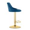 KAST stool - navy blue velvet / gold base x 2