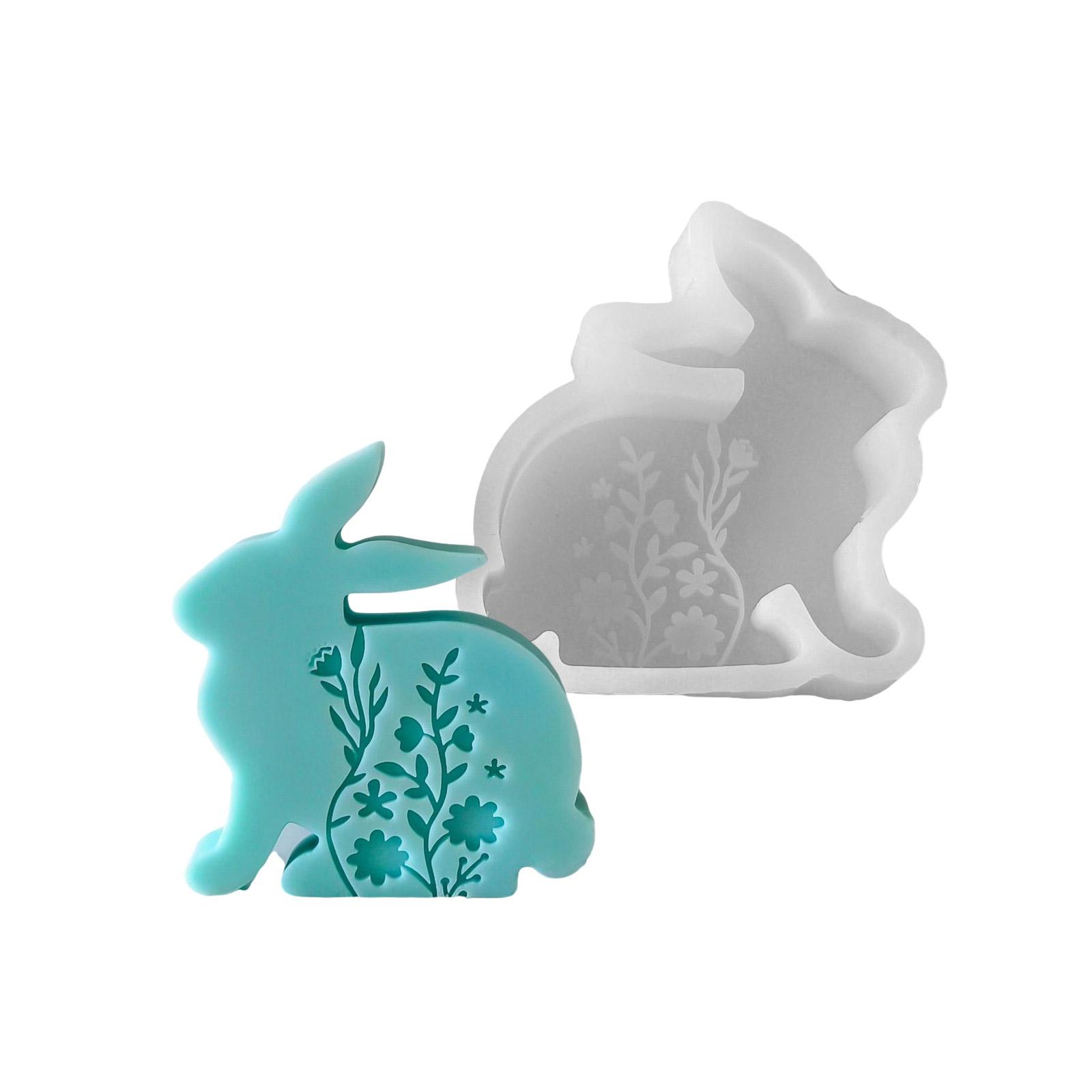 

3D Rabbit Candle Resin Moulds Creative Silicone Mold For Delicate Easter Rabbit Scented Candle Craft Project 5178