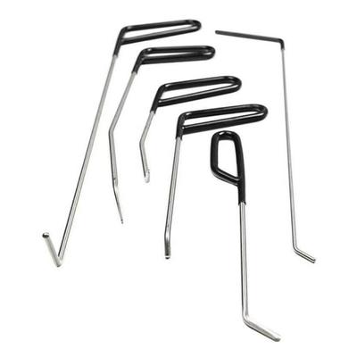 6Pcs Car Body Paintless Repair Removal Tools Automotive Door Dent Repair Hooks Stainless Steel Push Rods Kits