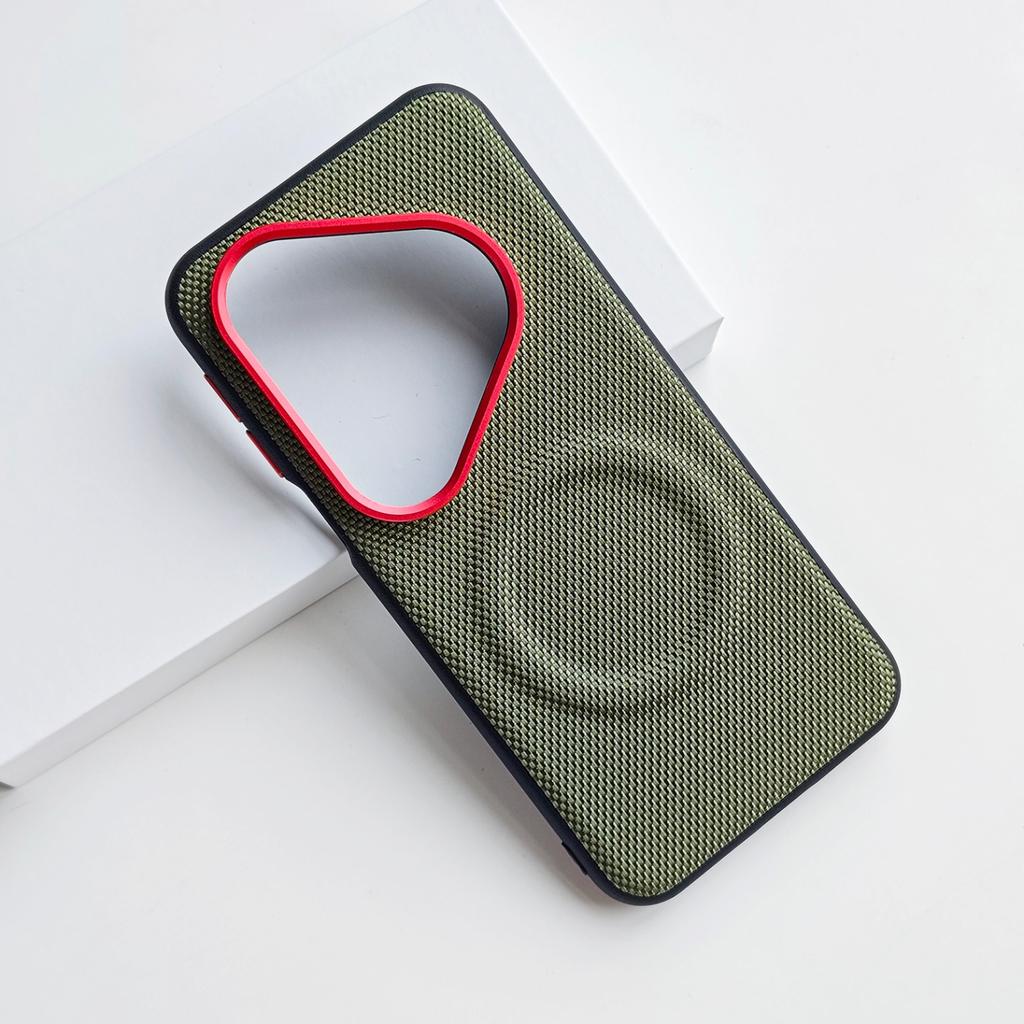 Magnetic Skin-friendly Matte Leather Case Nylon Woven Back Cover For Huawei Pura 90 Pro and Pura 90 Pro Max