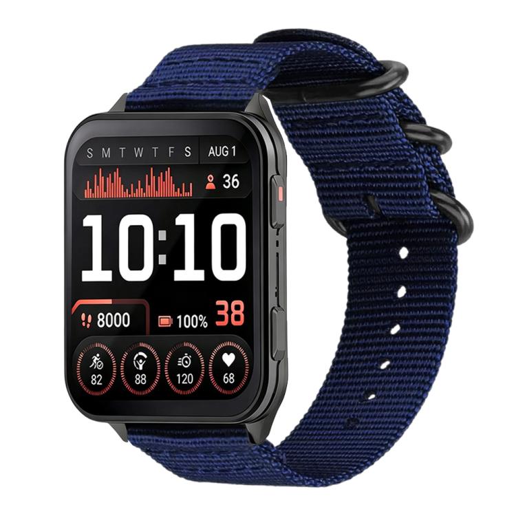 Ring‑Buckle Nylon‑Canvas Watch‑Band,Adjustable Replacement Wrist‑Strap Compatible‑With Garmin Venu X1 Smart Watch