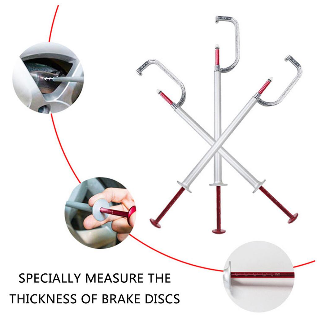 Nondismantle Brake Disc Thickness Gauges Ruler Suitable for Quick and Accurate Measurement in Car Repair and Maintenance