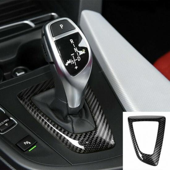 Real Dry Hard Carbon Fiber Gear Shift Knob Cover Fit for bmw 3 4 Series F30 F34