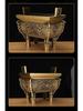 Brass and Copper Double Dragon Ding: Decorative Office & Home Ornament