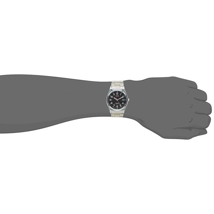 [Citizen Q&Q] Watch Q&Q Analog Solar Date Metal Band Black Dial H060-205 Men's Silver Silver/Black