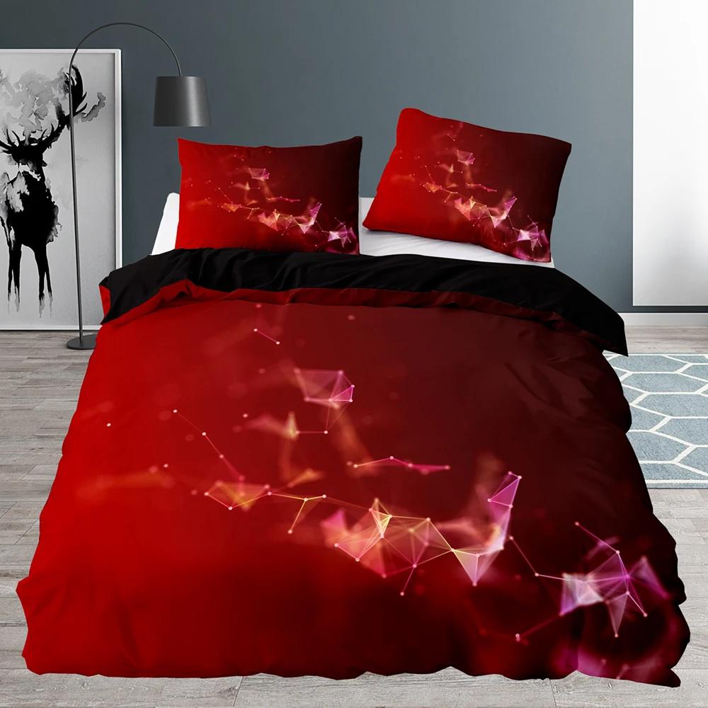 

Черный пододеяльник размера «queen», абстрактный синий геометрический узор, пододеяльник 220x240 с наволочкой, постельный комплект EU single(135x200cm)