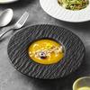 Rock Texture Ceramic Plate – Western & Japanese Style for Pasta, Salad, Soup, and More