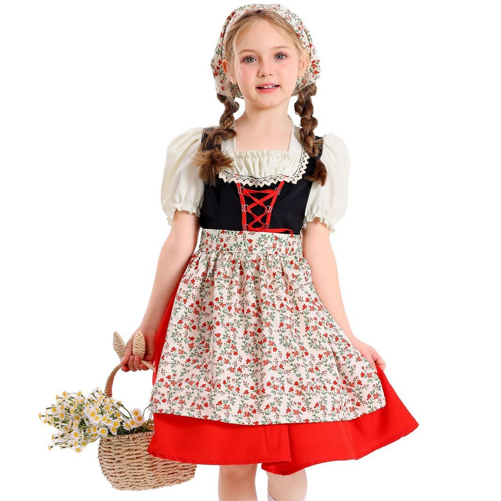 Bavarian Girl Dress, Oktoberfest Children s Costume, European Outfit M бежевый