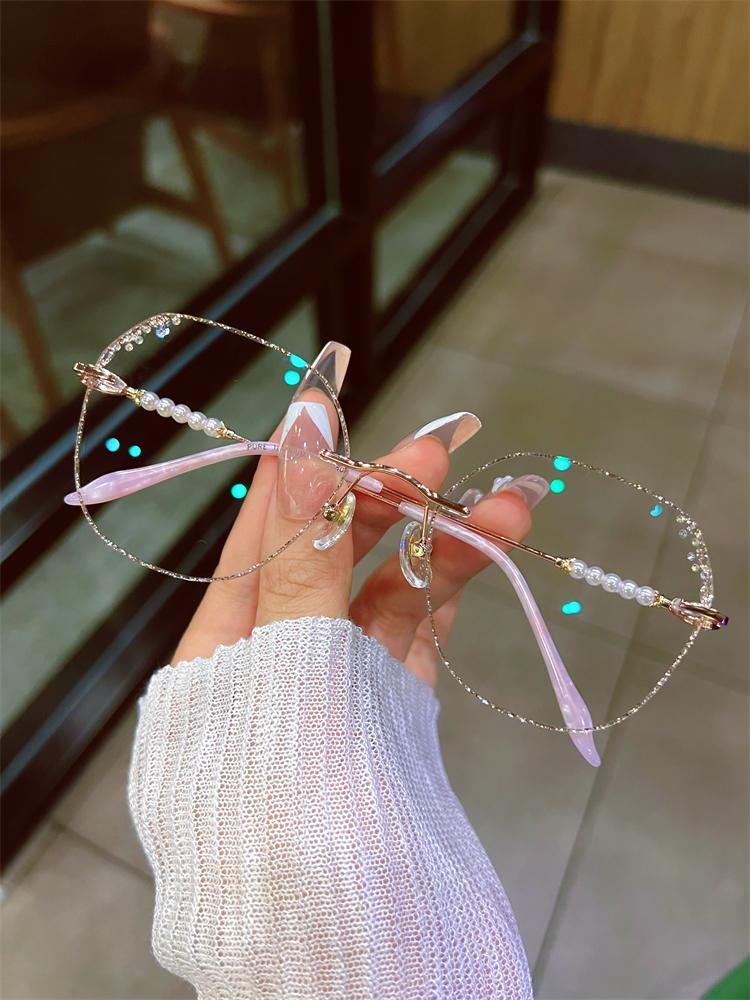 

Новые модные ретро-очки без оправы из полигональных очков из сверхлегкого сплава, очки для близорукости, астигматизма, дальнозоркости, оправы для рецептурных очков