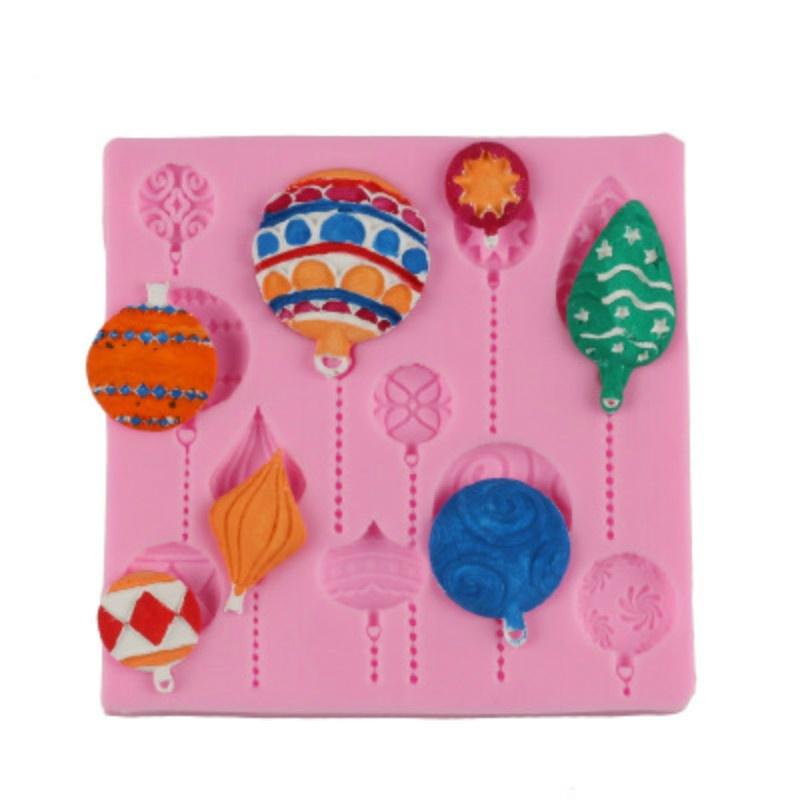 Xmas Balloon Shape Fondant Cake Decoration Mold Liquid Silicone Mold DIY Cake Tools