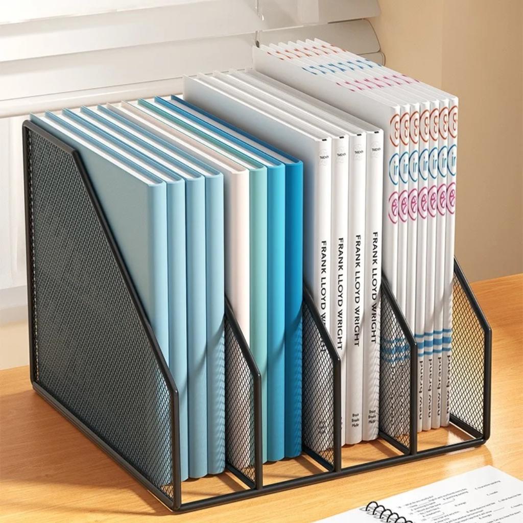 Metal File Rack Office Desk Shelf Standing Desktop File Folder File Box File Storage Box Data Rack Stationery Organizer File
