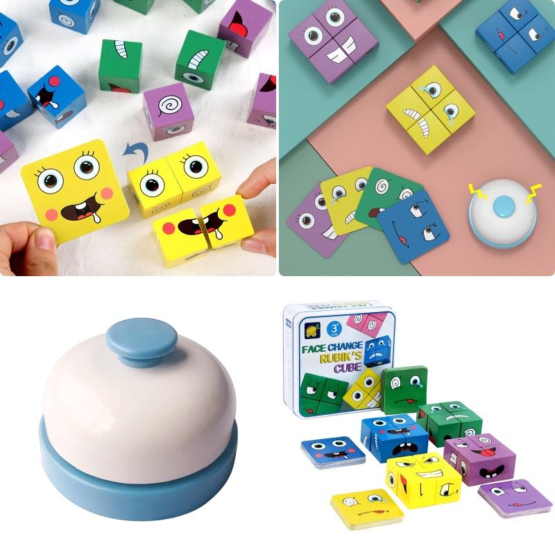 Wooden Logic Puzzle Toy For Children Face-changing Rubik's Cube Brain Training Game Educational And Fun