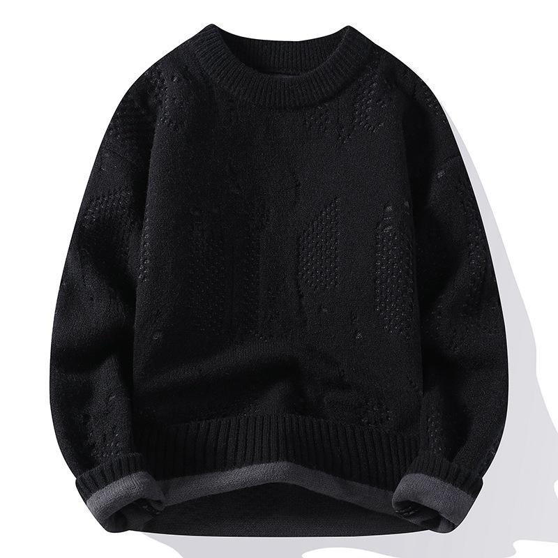 2025 Autumn/Winter Men s Plus Size Casual Knit Sweater, Long Sleeve M