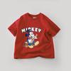 Solid Color  Mickey Children T-shirt Summer Clothing  Cartoon Casual Tees Crewneck Short Sleeved Tops Kids Tees