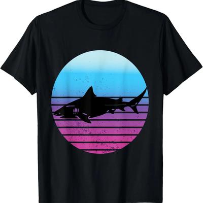 Great White Shark Black Silhouette Nature Shark Predator T-Shirt