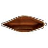 Coach Corner Zip 20 Metal Logo Zip Closure Saffiano Leather Clutch Women's Gold and Chalk White