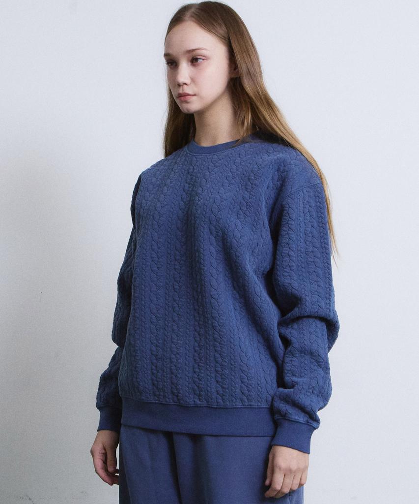 Aidan M Granma Cable Sweatshirts (Blue)