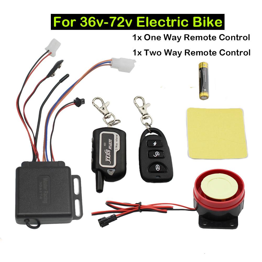 2 Way Motorcycle Anti-theft Alarm Remote Engine Start 36v-72v Electric Bike Two Way Security Alarm Scooter Moto Theft Protection 36v 48v 60v 72v A