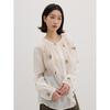KOMPASU 100% Ramie Dandelion Embroidered Long Sleeve Blouse