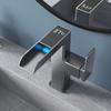 Basin Faucet Waterfall LED Light Temperature Digital Display 360 Degree Rotation Hot Cold Water Sink Mixer Wash Tap For Bathroom