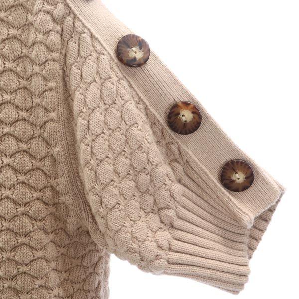 SEE BY CHLOE Short Sleeve Knit M Beige Designer Sweaters Women Used