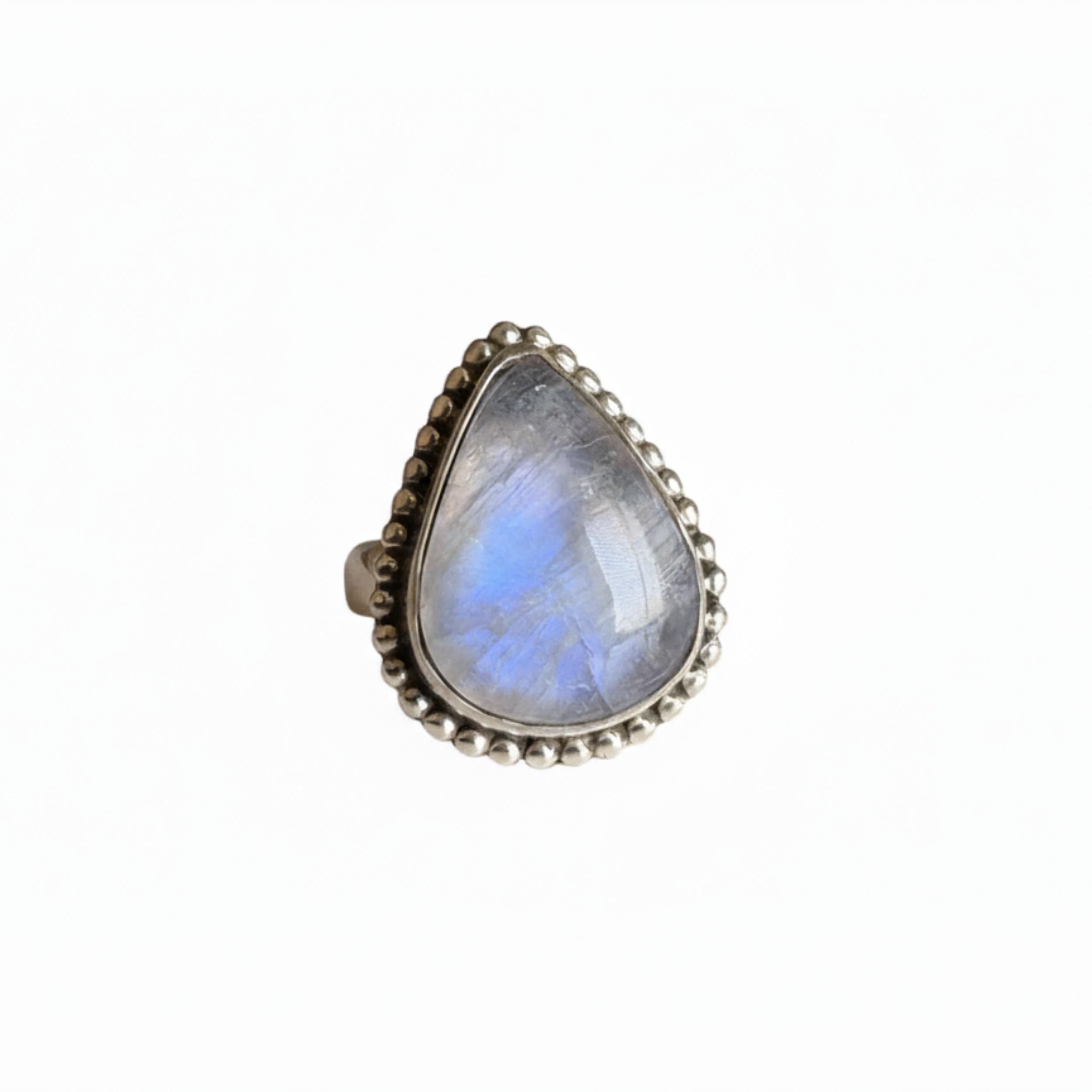

Rainbow Moonstone Pear Shaped Ring, 925 Solid Sterling Silver, Womens Statement Ring, Everyday Wear Jewelry 12 серебряный