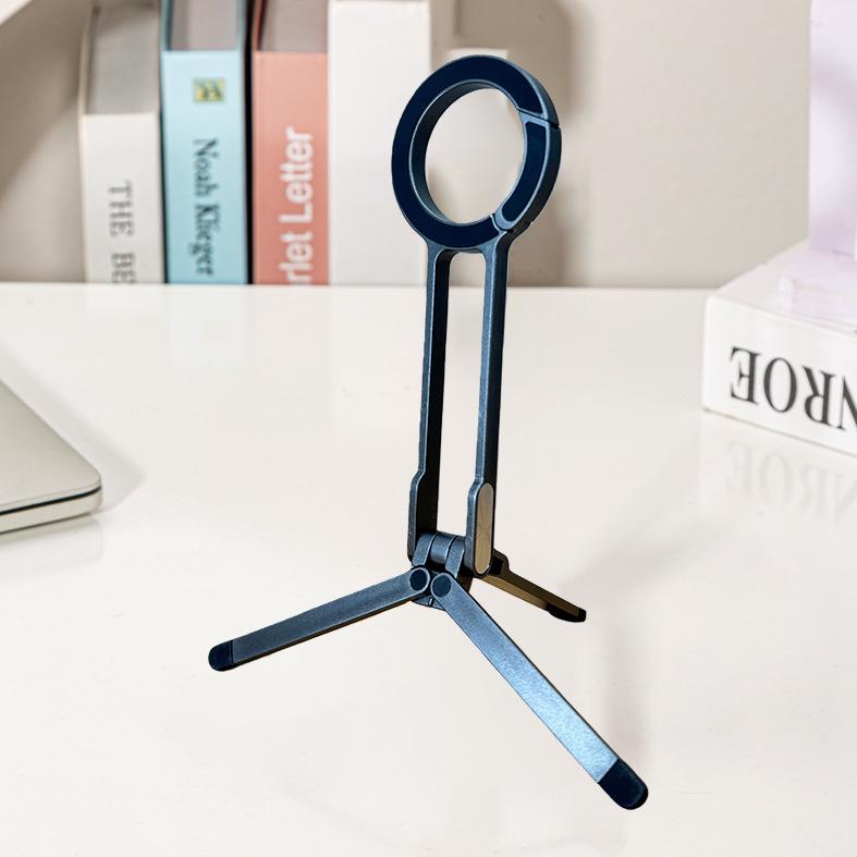 Foldable Magnetic Phone Holder & Tripod with Aluminum Carabiner for Live Streaming & Travel