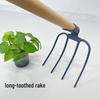Long-Toothed Spike Rake for Soil Loosening, Leveling, Vegetable Planting, and Grass Raking - Durable Iron Farm Tool