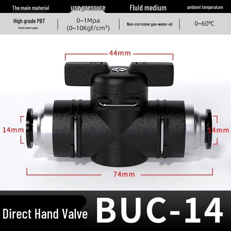 Pneumatic Hand Valve Set with Quick-Plug Connectors BUC 4/6/8/10mm