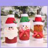 Festive Christmas Wine Bottle Cover Featuring Adorable Cartoon Santa Claus Design