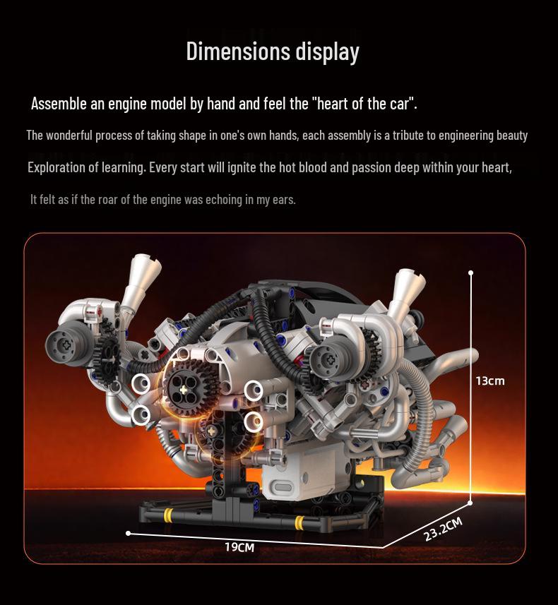 V8 Engine Model Building Kit: Educational Toy for Boys and Primary School Science Education