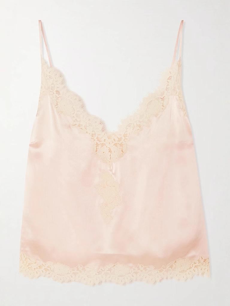 Women's Fashion Home Clothes Set Cami Top and Skirt with Lace Decoration