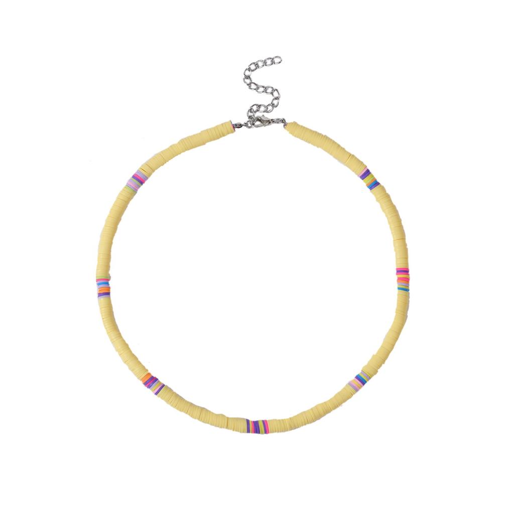 Colier pentru Femei Colier cu Piesă Rotundă din Ceramică Moale Colier Colorat Boem Colier din Ceramică Moale Colier Frumos Elegant pentru Ea