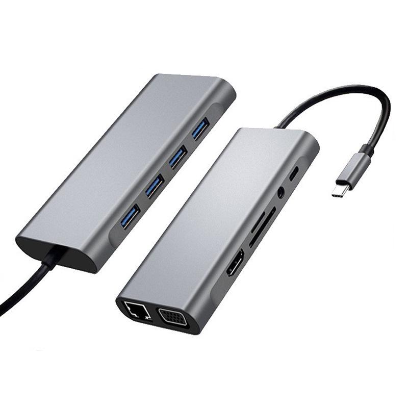 11-in-1 USB-C Expansion Dock for Laptops with USB 3.0 and Gigabit Connectivity